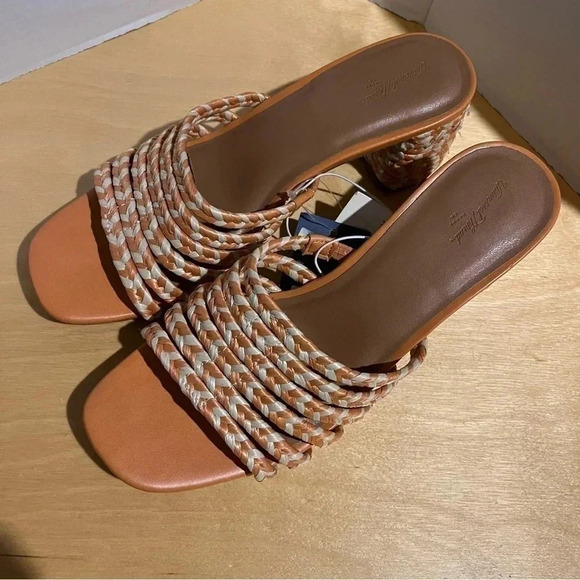 Universal Thread RACHEL Size 8 Mule Slide Heels Sandals Pink Orange NWT - Picture 2 of 13